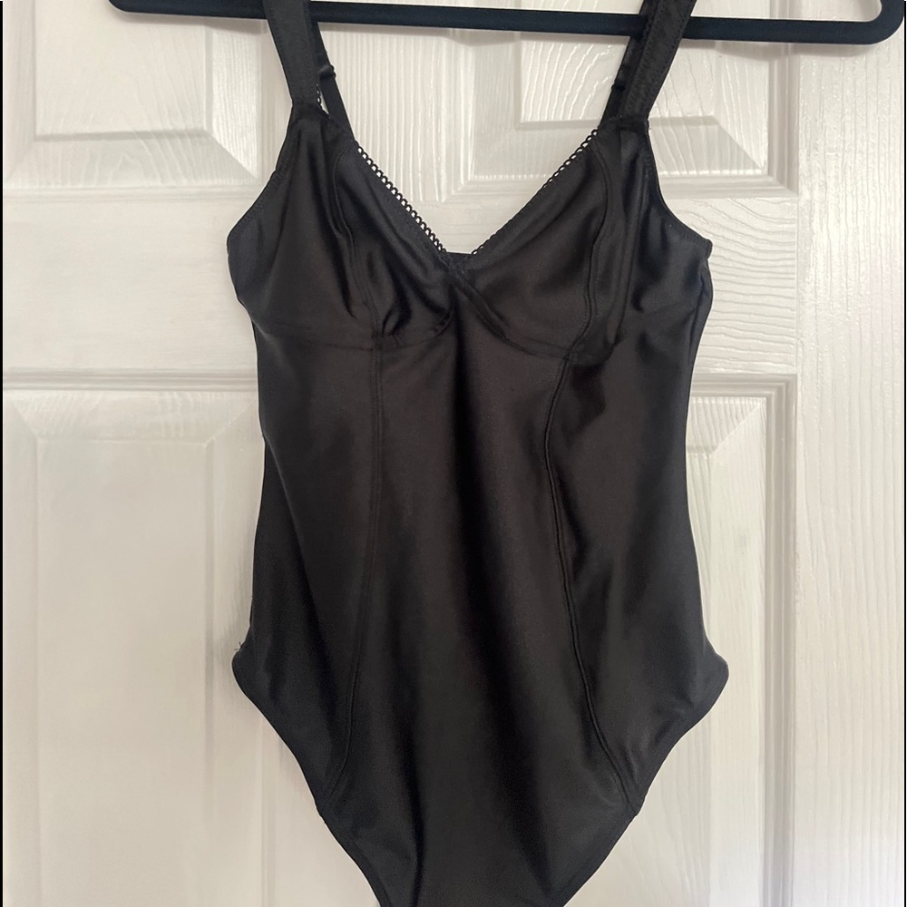 Black “out from under” urban outfitters bodysuit